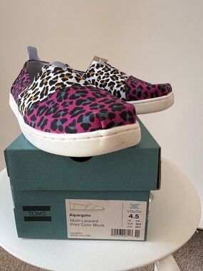 Toms Multi Leopard Print Alpargata Slip-On Sneakers - Pink/White/Black